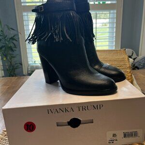 Ivanka Trump Black Fringe Ankle Boot Sz 10